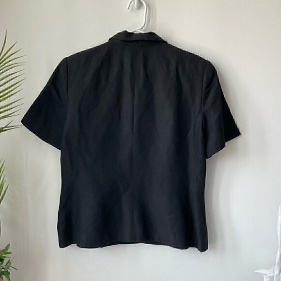 Vintage Tristan & Iseut Linen Black Blazer - Picture 2 of 6